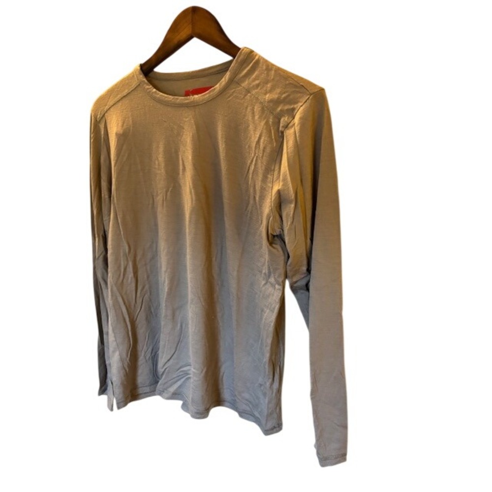 Karbon Men's Merino Wool Base Layer Long Sleeve Shirt Gray Size M Activewear